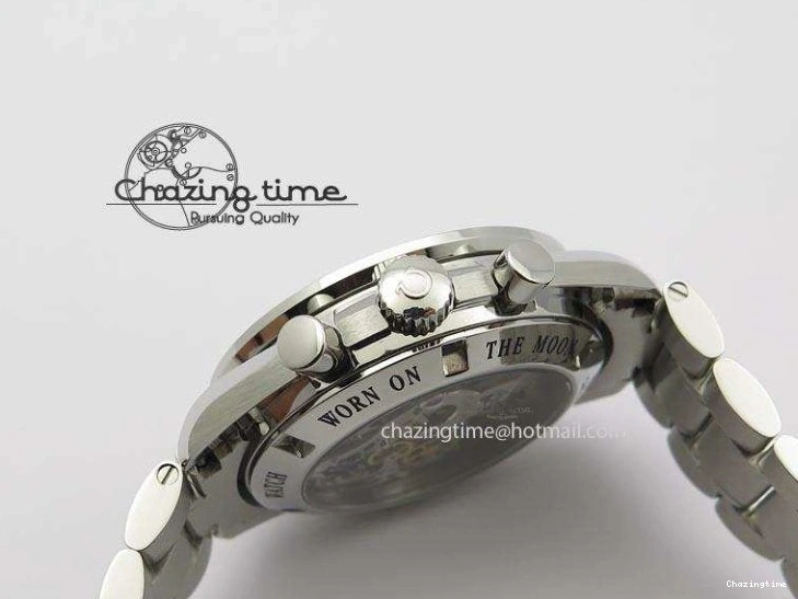 0118 Speedmaster MoonWatch  Apollo 16 Black Dial On SS Bracelet Supportive 8231